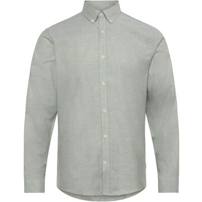 Lindbergh Yarn Dyed Oxford Superflex Shirt L/S L LT ARMY MIX L Lindbergh Yarn Dyed Oxford Superflex Shirt L/S L LT ARMY MIX L