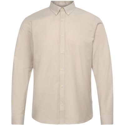 Lindbergh Yarn Dyed Oxford Superflex Shirt L/S XL LT SAND MIX XL Lindbergh Yarn Dyed Oxford Superflex Shirt L/S XL LT SAND MIX XL