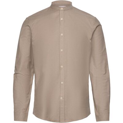 Lindbergh Yarn Dyed Oxford Superflex Shirt S LT STONE MIX S Lindbergh Yarn Dyed Oxford Superflex Shirt S LT STONE MIX S