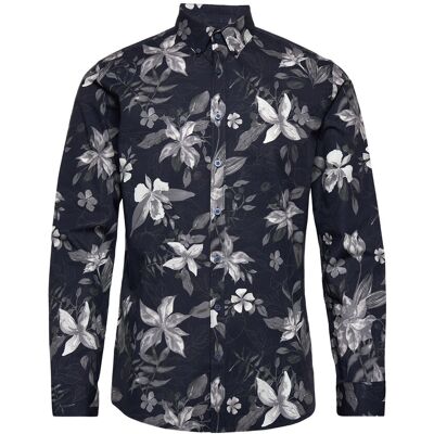 Lindbergh Aop Flower Superflex Shirt L/S XL NAVY 123 XL Lindbergh Aop Flower Superflex Shirt L/S XL NAVY 123 XL