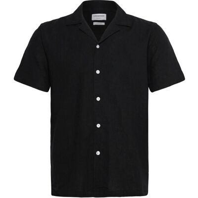 Lindbergh Casual Linen Blend Resort S/S XXL BLACK XXL Lindbergh Casual Linen Blend Resort S/S XXL BLACK XXL