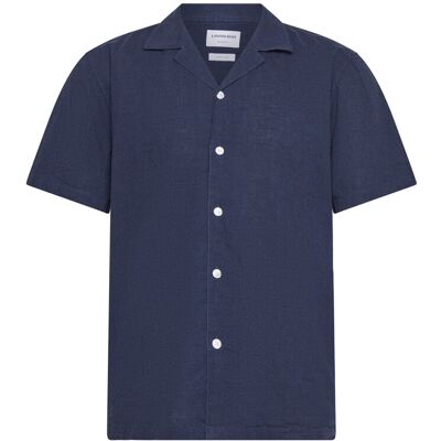 Lindbergh Casual Linen Blend Resort S/S XL NAVY XL Lindbergh Casual Linen Blend Resort S/S XL NAVY XL