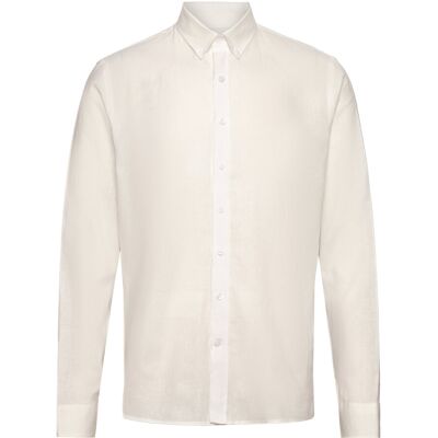 Lindbergh Linen/Cotton Shirt L/S XXL WHITE XXL Lindbergh Linen/Cotton Shirt L/S XXL WHITE XXL