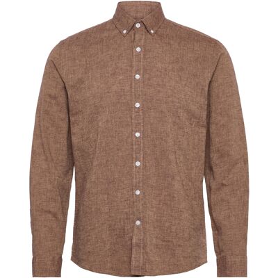 Lindbergh Linen/Cotton Shirt L/S XXL BROWN XXL Lindbergh Linen/Cotton Shirt L/S XXL BROWN XXL
