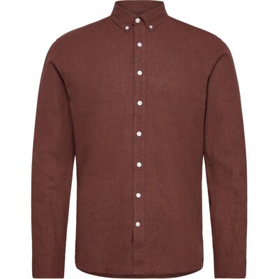 Lindbergh Linen/Cotton Shirt L/S XXL CACAO XXL Lindbergh Linen/Cotton Shirt L/S XXL CACAO XXL
