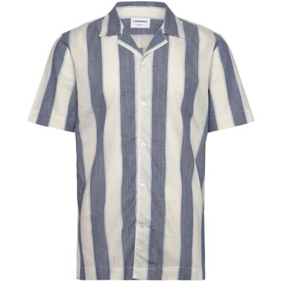Lindbergh Striped Linen/Cotton Shirt S/Sstriped Linen/Cotton Shirt S/S XXXL DK BLUE XXXL Lindbergh Striped Linen/Cotton Shirt S/Sstriped Linen/Cotton Shirt S/S XXXL DK BLUE XXXL