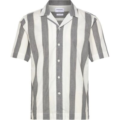 Lindbergh Striped Linen/Cotton Shirt S/Sstriped Linen/Cotton Shirt S/S L GREY L Lindbergh Striped Linen/Cotton Shirt S/Sstriped Linen/Cotton Shirt S/S L GREY L