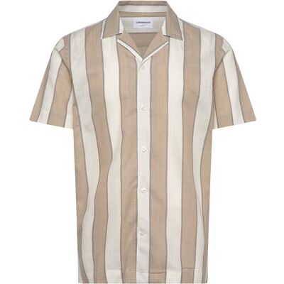 Lindbergh Striped Linen/Cotton Shirt S/Sstriped Linen/Cotton Shirt S/S L SAND L Lindbergh Striped Linen/Cotton Shirt S/Sstriped Linen/Cotton Shirt S/S L SAND L