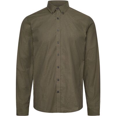 Lindbergh Striped Superflex Oxford L/S S ARMY S Lindbergh Striped Superflex Oxford L/S S ARMY S