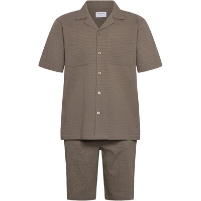 Lindbergh Seersucker Shirt S/S+Shorts M LT ARMY M Lindbergh Seersucker Shirt S/S+Shorts M LT ARMY M