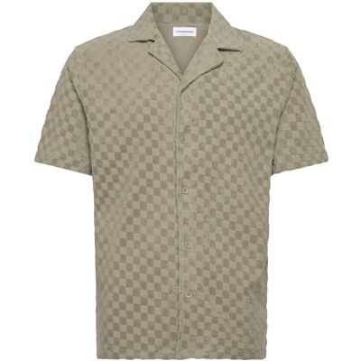 Lindbergh Jacquard Checkered Towel Resort Shi M DUSTY OLIVE M Lindbergh Jacquard Checkered Towel Resort Shi M DUSTY OLIVE M