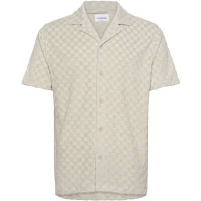 Lindbergh Jacquard Checkered Towel Resort Shi M FAIR GREY M Lindbergh Jacquard Checkered Towel Resort Shi M FAIR GREY M
