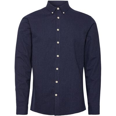 Lindbergh Mélange Brushed Shirt L/S - Regular XXL NAVY XXL Lindbergh Mélange Brushed Shirt L/S - Regular XXL NAVY XXL