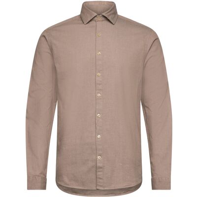 Lindbergh Soft Indigo Stretch Shirt L/S S DK SAND S Lindbergh Soft Indigo Stretch Shirt L/S S DK SAND S