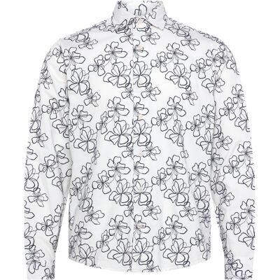Lindbergh Washed Denim Shirt W?. Embroidery L XL OFF WHITE XL Lindbergh Washed Denim Shirt W?. Embroidery L XL OFF WHITE XL