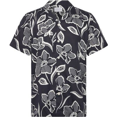 Lindbergh Aop Lyocell Shirt S/S M BLACK M Lindbergh Aop Lyocell Shirt S/S M BLACK M