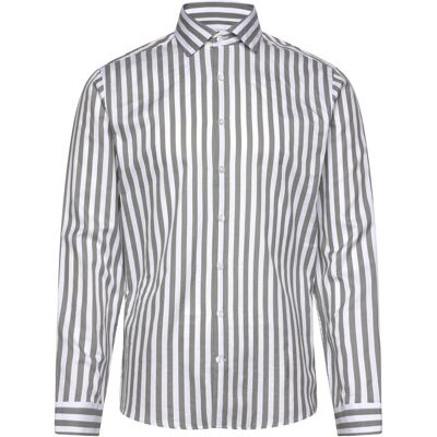 Lindbergh Striped Shirt L/S S LT ARMY S Lindbergh Striped Shirt L/S S LT ARMY S