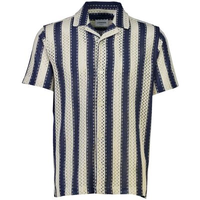 Lindbergh Bold Striped Resort Shirt S/S S NAVY S Lindbergh Bold Striped Resort Shirt S/S S NAVY S