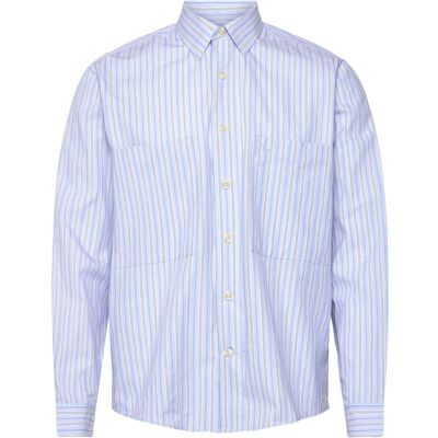 Lindbergh Fine Striped L/S Shirt M LT BLUE M Lindbergh Fine Striped L/S Shirt M LT BLUE M