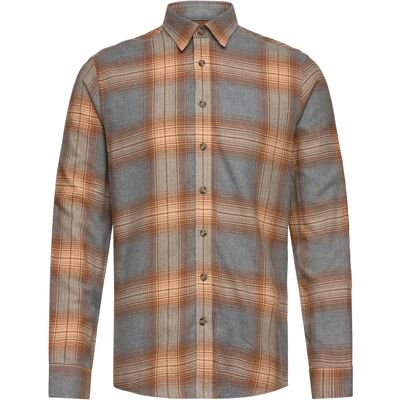Lindbergh Checked Twill Shirt L/S S GREY MEL S Lindbergh Checked Twill Shirt L/S S GREY MEL S