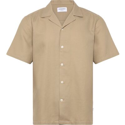 Lindbergh Solid Dobby Cotton Shirt S/S XXL SAND XXL Lindbergh Solid Dobby Cotton Shirt S/S XXL SAND XXL