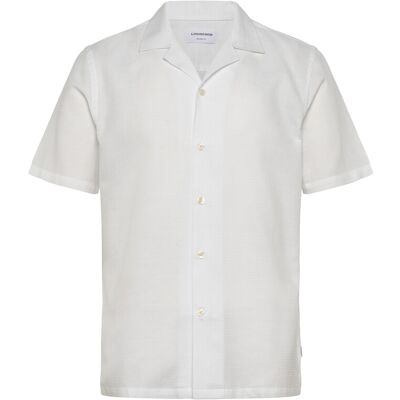 Lindbergh Solid Dobby Cotton Shirt S/S L WHITE L Lindbergh Solid Dobby Cotton Shirt S/S L WHITE L