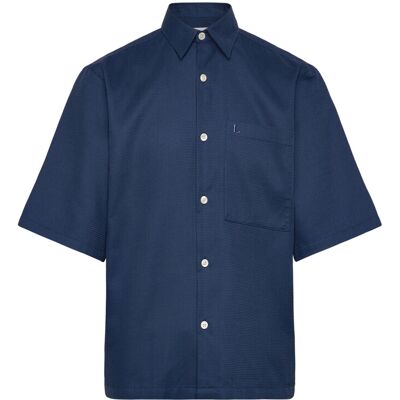Lindbergh Solid Dobby Cotton Shirt S/S XXL FADED BLUE XXL Lindbergh Solid Dobby Cotton Shirt S/S XXL FADED BLUE XXL
