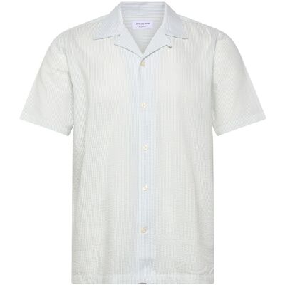 Lindbergh Striped Seersucker Resort Shirt S/S XL LT BLUE XL Lindbergh Striped Seersucker Resort Shirt S/S XL LT BLUE XL