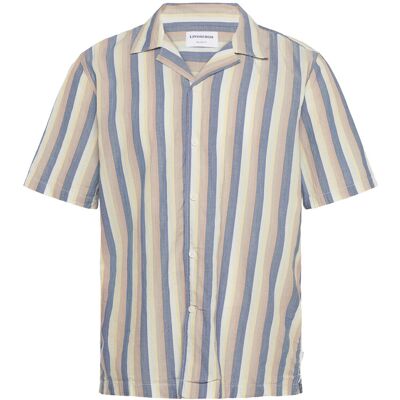 Lindbergh Multi Striped Shirt S/S XL DUSTY BLUE XL Lindbergh Multi Striped Shirt S/S XL DUSTY BLUE XL