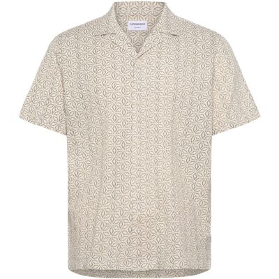 Lindbergh Two Color Structure Cotton/Linen Sh M OFF WHITE M Lindbergh Two Color Structure Cotton/Linen Sh M OFF WHITE M