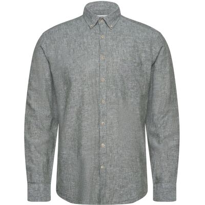 Lindbergh Cotton/Linen Shirt L/S S ARMY S Lindbergh Cotton/Linen Shirt L/S S ARMY S