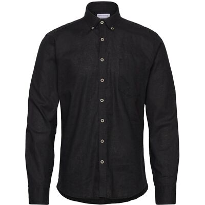 Lindbergh Cotton/Linen Shirt L/S S BLACK S Lindbergh Cotton/Linen Shirt L/S S BLACK S