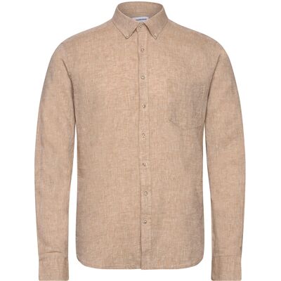 Lindbergh Cotton/Linen Shirt L/S S MID SAND S Lindbergh Cotton/Linen Shirt L/S S MID SAND S