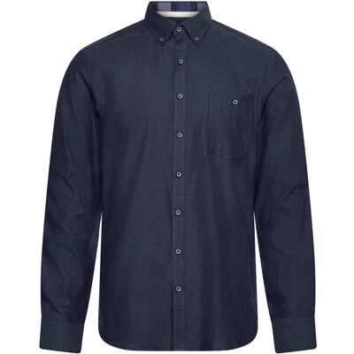Lindbergh Mélange Brushed Shirt L/S - Regular S DK NAVY MEL S Lindbergh Mélange Brushed Shirt L/S - Regular S DK NAVY MEL S