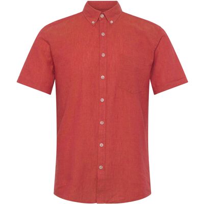 Lindbergh Cotton/Linen Shirt S/S M CORAL ORANGE M Lindbergh Cotton/Linen Shirt S/S M CORAL ORANGE M