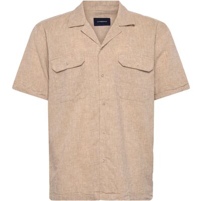 Lindbergh Cotton/Linen Resort Shirt S/S XL MID SAND XL Lindbergh Cotton/Linen Resort Shirt S/S XL MID SAND XL