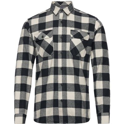 Lindbergh Flannel Checked Shirt L/S S SAND MEL S Lindbergh Flannel Checked Shirt L/S S SAND MEL S