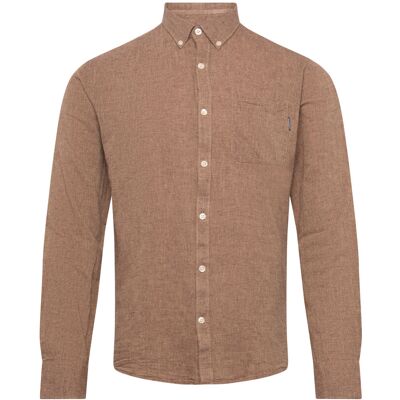 Lindbergh Cotton/Linen Shirt L/S XXL BROWN XXL Lindbergh Cotton/Linen Shirt L/S XXL BROWN XXL