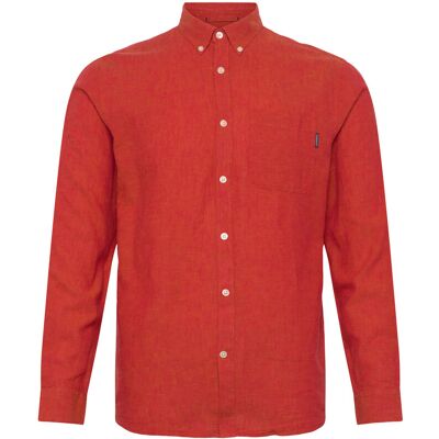 Lindbergh Cotton/Linen Shirt L/S L CORAL ORANGE L Lindbergh Cotton/Linen Shirt L/S L CORAL ORANGE L