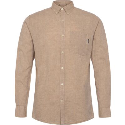 Lindbergh Cotton/Linen Shirt L/S M MID SAND M Lindbergh Cotton/Linen Shirt L/S M MID SAND M