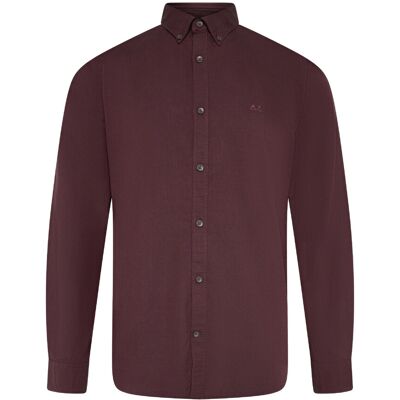 Lindbergh Yarn Dyed Oxford Superflex Shirt XXXL BURGUNDY XXXL Lindbergh Yarn Dyed Oxford Superflex Shirt XXXL BURGUNDY XXXL