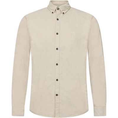 Lindbergh Yarn Dyed Oxford Superflex Shirt L SAND L Lindbergh Yarn Dyed Oxford Superflex Shirt L SAND L