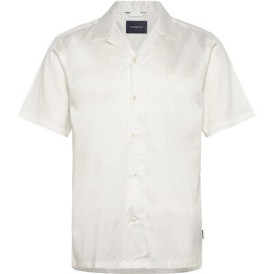 Lindbergh Cotton / Lyocell Blend Resort Shirt L OFF WHITE L Lindbergh Cotton / Lyocell Blend Resort Shirt L OFF WHITE L