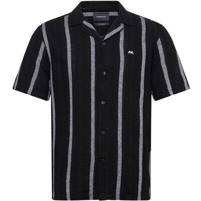 Lindbergh Structure Stripe Shirt S/S S BLACK S Lindbergh Structure Stripe Shirt S/S S BLACK S