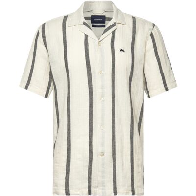Lindbergh Structure Stripe Shirt S/S XXL OFF WHITE XXL Lindbergh Structure Stripe Shirt S/S XXL OFF WHITE XXL