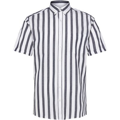 Lindbergh Striped Cotton/Linen Shirt S/Sstriped Cotton/Linen Shirt S/S L NAVY L Lindbergh Striped Cotton/Linen Shirt S/Sstriped Cotton/Linen Shirt S/S L NAVY L
