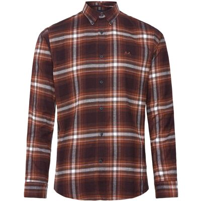 Lindbergh Brushed Checked Shirt L/S M DK BURGUNDY M Lindbergh Brushed Checked Shirt L/S M DK BURGUNDY M
