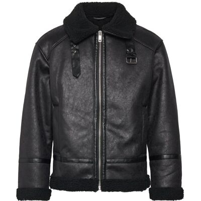 Lindbergh Faux Shearling Jacket XL BLACK XL Lindbergh Faux Shearling Jacket XL BLACK XL