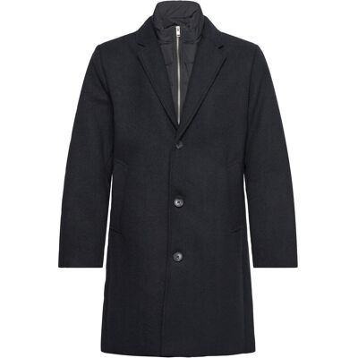 Lindbergh Detachable Collar Lapel Coat XXL BLACK XXL Lindbergh Detachable Collar Lapel Coat XXL BLACK XXL