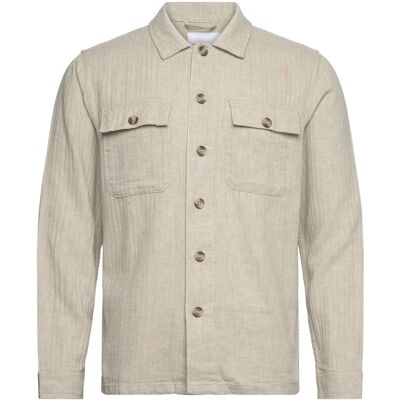 Lindbergh Cotton Linen Overshirts L/S L LT STONE L Lindbergh Cotton Linen Overshirts L/S L LT STONE L